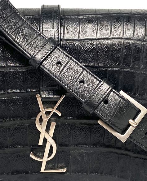 YSL Calfskin Embossed Medium Monogram Universite Bag 